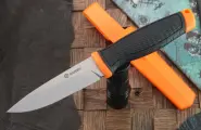 Туристический нож Ganzo G806-OR, сталь 8Cr14, рукоять полимер, оранжевый