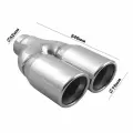 Насадка на глушитель универсальная двойная Dвх 52, Dвых 2х76mm (длина 240mm) из нержавеющей стали