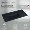 Раковина кварцевая для ванной Uperwood Lotus Quartz, 100х50х13 см, черная матовая, космос