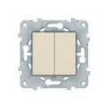 Выключатель 2-клавишный UNICA NEW, скрытый монтаж, бежевый | код. NU521144 | Schneider Electric (5шт. в упак.)