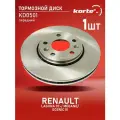 Тормозной диск Kortex для Renault Laguna 07- / Megane / Scenic III 09- передний вентилируемый(d-296mm) OEM 402060002R, 402064408R, 402066813R, KD05