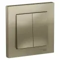 6 шт. Systeme Electric AtlasDesign Шампань Выключатель 2-клавишный сх.5, 10АХ, в сборе ATN000552