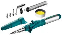 Набор KRAFTOOL PRO 3в1 55503-H10 паяльник газ. пьезоподжиг 5насадок припой чистка жал 1300С