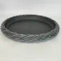 Поддон из искусственного ротанга для горшков/кашпо. 36 см. Графит.