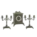 Часы каминные бронза и 2 канделябра AL-82-108-A-ANT Италия