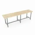 Скамья деревянная на металлокаркасе СТ 3, 1500х350х460 мм, каркас металлический серый, сиденье дерево