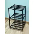Обувница этажерка подставка для обуви 300 300 450 в прихожую узкая металлическая черная Лофт