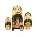 Матрешка  Храмы России , черная, 5 мест, 18 см, разборная.