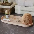 Декоративный поднос для ванной, подставка для косметики Astrid XL, 36x16,5см, бетон, розовый матовый