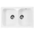 Кухонная мойка AquaGranitEx белая M-15 две чаши/331