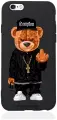 Черный силиконовый чехол для iPhone 6/6s Мишка Compton для Айфон 6/6с