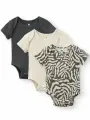 Боди Happy Baby Happy Baby Newborn, комплект из 3 шт., размер 62, серый, белый, черный
