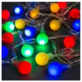 Гирлянда Нить 5 м с насадками Шарики цветные, IP20, прозрачная нить, 30 LED, свечение мульти, 8 режимов, 220 В