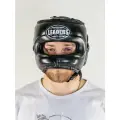 Шлем боксерский LEADERS LS с бамперной защитой BK (кожа, черный) L/XL