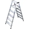 Стремянка Kanat Twin 6 ступеней (6+6), алюминий (KAM-116)