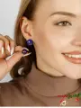 Серьги пусеты ARTEBALENO, стекло, муранское стекло, размер 110 мм, золотой, синий