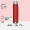 Термос для кофе с чашками 900 мл/Арктика 106 красный/подарок на 8 марта