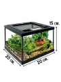 MCLANZOO Террариум стеклянный с верхней крышкой, чёрный, 20х20хН15см