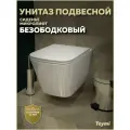 Подвесной унитаз Teymi Helmi Vortex безободковый, сиденье микролифт T40303 ЦБ-00266576