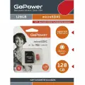 Карта памяти microSD GoPower 128GB 00-00025682, 100 МБ/сек V30 с адаптером