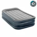 Intex 64132 Надувная кровать 99х191х42см Deluxe с подголовником, встр. нас. 220В, до 136кг