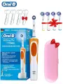 Зубная щетка Oral-B Vitality D12, оранжевая, беспроводная, вращающаяся головка 5 сопла