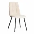 Стул для кухни TetChair 1шт со спинкой мягкий, велюр бежевый, металлические опоры