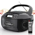 Boombox cd player портативный, проигрыватель компакт дисков, Cassette Bluetooth AM/FM Radio Стереозвук с дистанционным управлением, cd диск, black