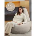 Кресло мешок Laavi Home кресло груша, размер ХXXL, мебельный велюр, латте