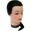 Голова манекен для причесок DEWAL Pro брюнетка, 100% натуральные волосы, темный брюнет