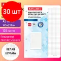 Сменный блок для тетрадей А5, 120л Brauberg, клетка, белый, повышенная плотность (403638), 30шт.