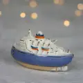 Ёлочная игрушка /сувенир/морская техника Ледокол Красин/Фарфор
