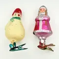 Набор из двух ёлочных игрушек на прищепках Марфушечка из сказки Морозко и Снеговик
