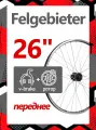 Колесо 26 перед двустен. обод 32 отв, втулка SF B07F алюм под диск 6 болтов, эксцентрик, пром. подшип.