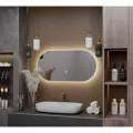 Зеркало в ванную с подсветкой настенное Alias Олимпия 70*140 с нейтральной LED-подсветкой, сенсорная кнопка