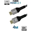 Кабель TUBON HDMI - HDMI 2.1 8K 60Hz, 4k 120Hz, HDR, Нейлоновая оплетка HH04 4м