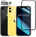 Защитное стекло Rosco на Apple iPhone 11 и Xr (Айфон 11 и ХР), с чёрной рамкой, 1 шт