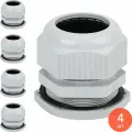 Сальник IEK / ИЭК для ввода кабеля в щитовое оборудование, пластиковый серый, степень защиты IP54, резьба PG 42 с шагом 1.59мм, диаметр 30-40мм / электрика (комплект из 4 шт)