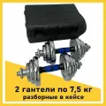 Гантели разборные в кейсе, набор, 2 шт, 15 кг