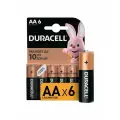 Батарейки комплект 6 шт, DURACELL Basic оригинал, АА (LR6,