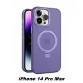 Чехол для iPhone 14 PRO MAX с MagSafe и кольцом подставкой, цвет фиолетовый матовый