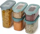 Набор для хранения продуктов Joseph Joseph Cupboardstore, 5 предметов + совок, герметичный, прозрачный, бирюза Германия
