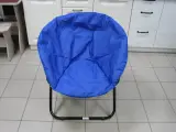 Кресло (раскладное) для пляжа, дачи, отдыха Луна. Металлический каркас чехол Полиоксфорд Синий Труба Черный. Складное.