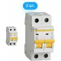 Автоматический выключатель IEK ВА47-29 2P 6А характеристика C (комплект из 2 шт)