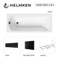 Акриловая ванна Helmken Vespera 180x80 комплект 4 в 1: ванна, каркас, черные лицевой и торцевой экраны