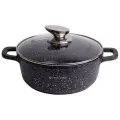 Кастрюля 4,5 л. из литого алюминия Kamille KM 4405 с мраморным покрытием (4,5 л. / черный)