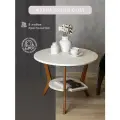Столик журнальный Мебелик круглый с полкой BeautyStyle 13 белый/бук