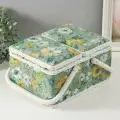 Шкатулка для рукоделия Зелёная цветочная полянка