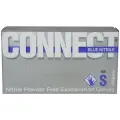 Перчатки смотровые Connect Blue Nitrile, 50 пар, размер: S, цвет: голубой, 1 уп.