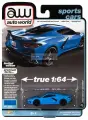 Машинка auto world 1/64 Car model toy 2020 Chevrolet Corvette blue blue